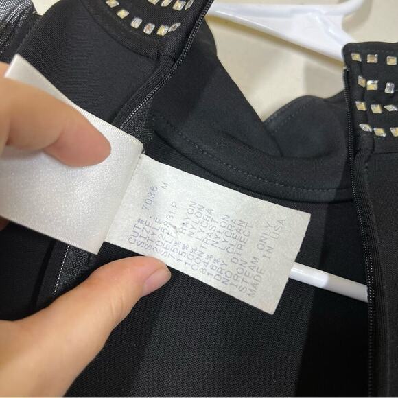 Vintage Tadashi Shoji Floor Length Mesh Rhinestone Dress Size Medium PETITE - Picture 15 of 15